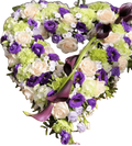Elegant Hvidt og Lilla Hjerte med Calla